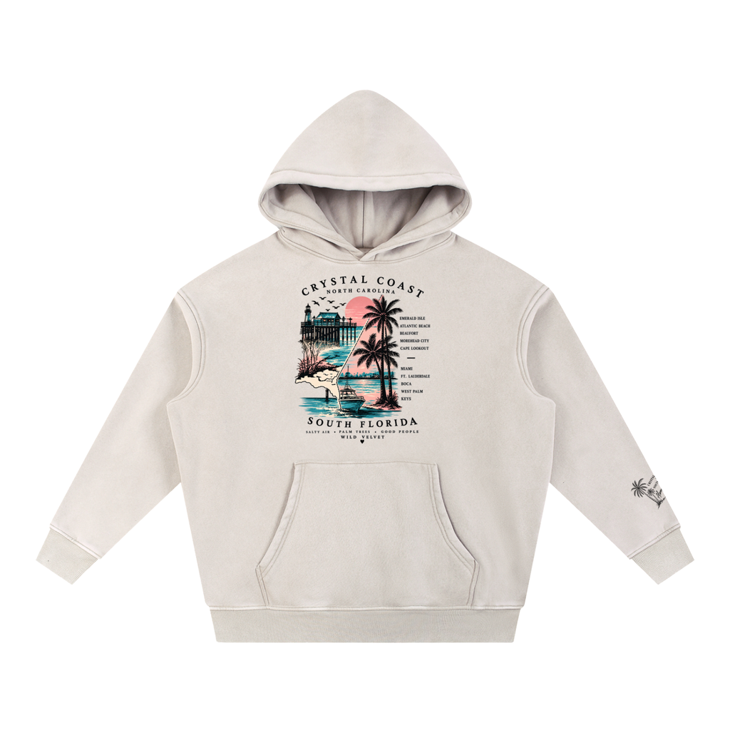 Snow Wash Fleece Oversize Hoodie