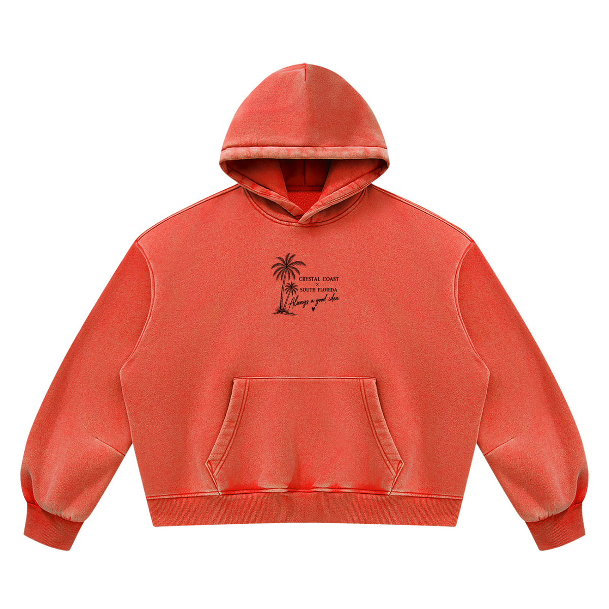 Unisex Vintage Wash Boxy Fleece two coasts one heart