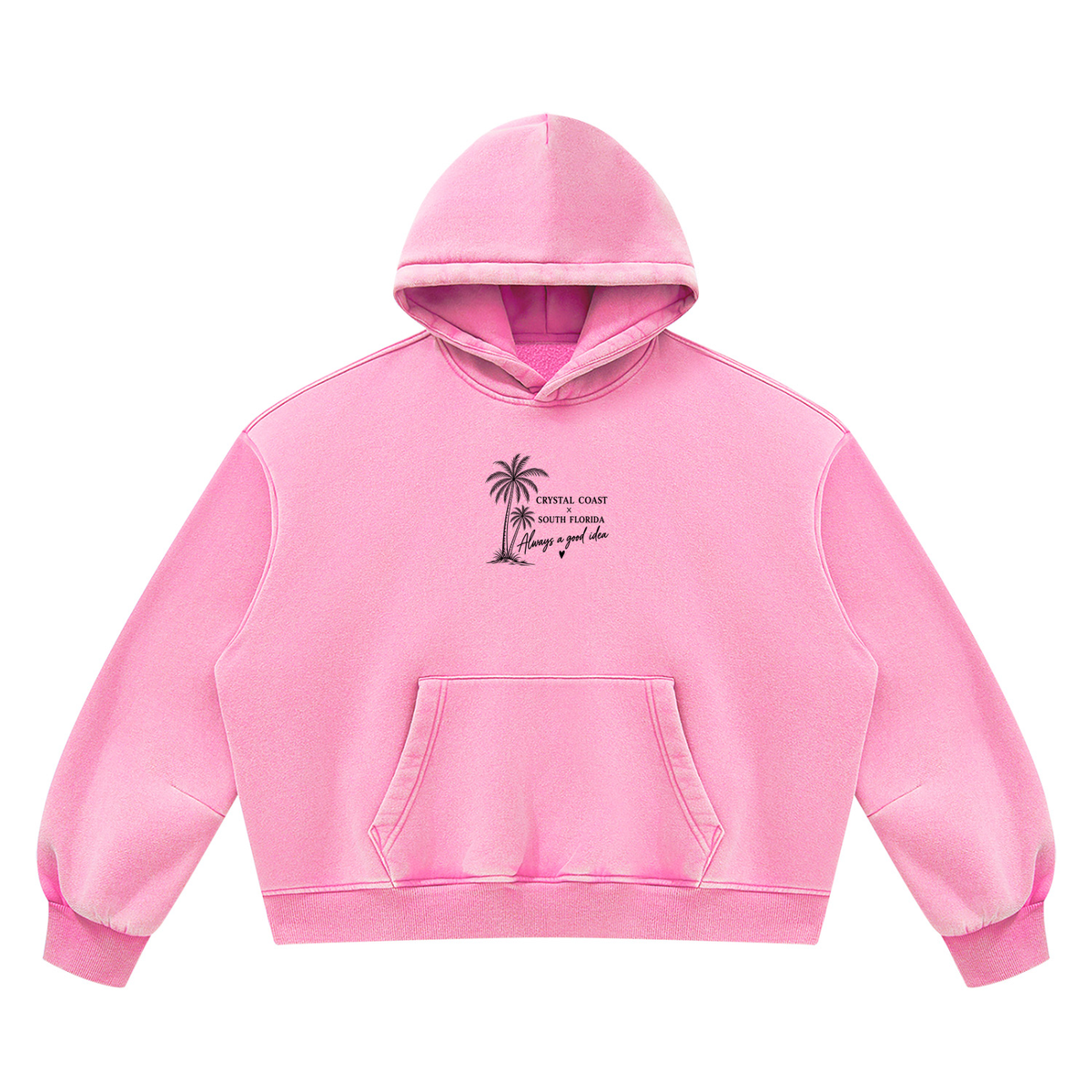 Unisex Vintage Wash Boxy Fleece two coasts one heart