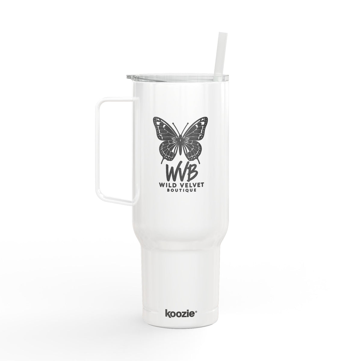 40oz Engraved Tumbler with Lid – Butterfly 'Wildflower' Design, Insulated Travel Cup
