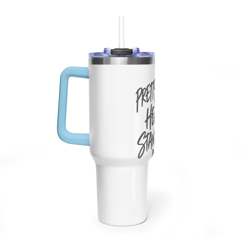 40oz Vacuum Tumbler – “Pretty Face, Heavy Standards” Insulated Travel Mug