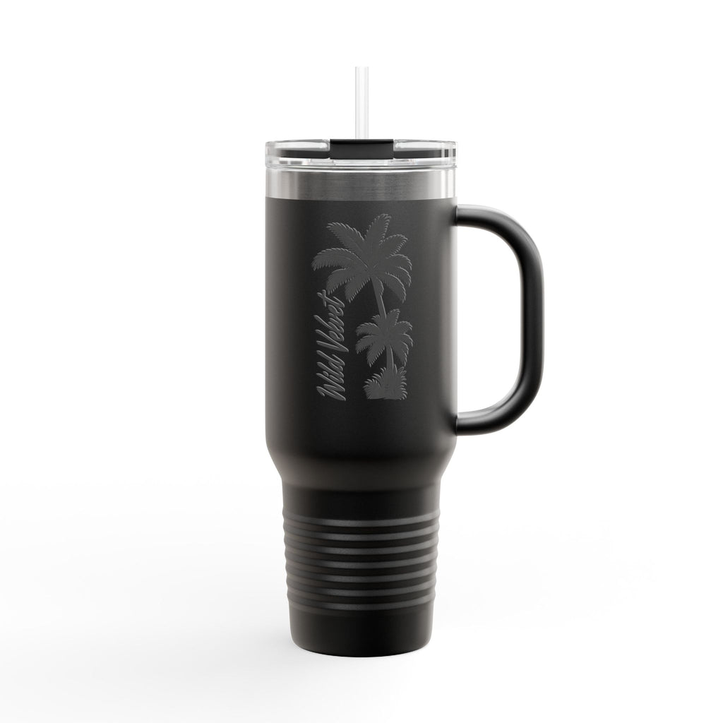 40oz Insulated Travel Mug — 'Wild Vibes' Palm Tree Design