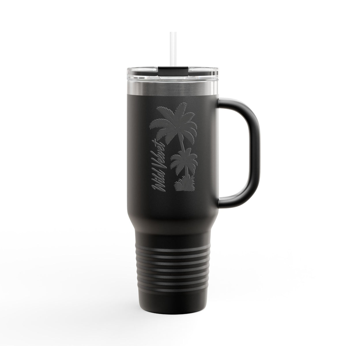 40oz Insulated Travel Mug — 'Wild Vibes' Palm Tree Design