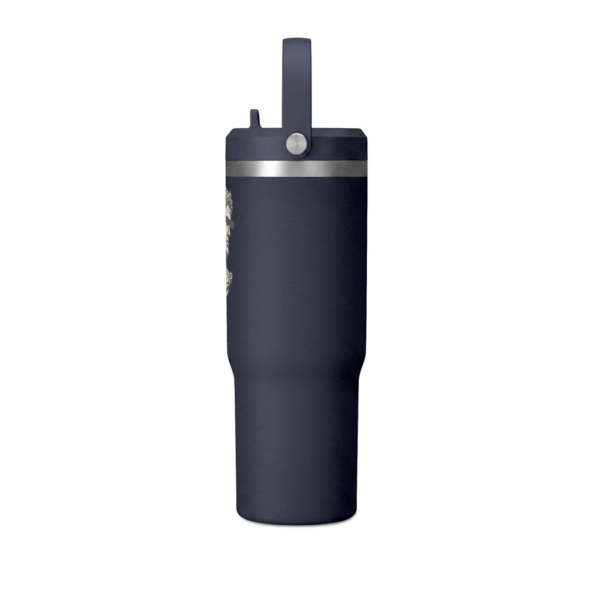 32oz Nomad Tumbler — Matte Black Sculpted Bust Design, Insulated Travel Bottle