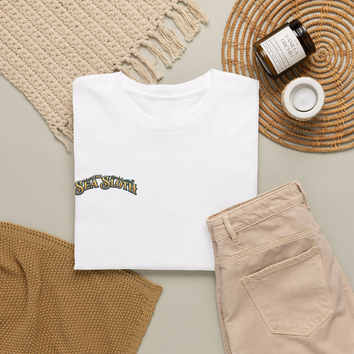 Sea Sloth Biloxi Tee — Retro Beach Sloth Graphic T-Shirt