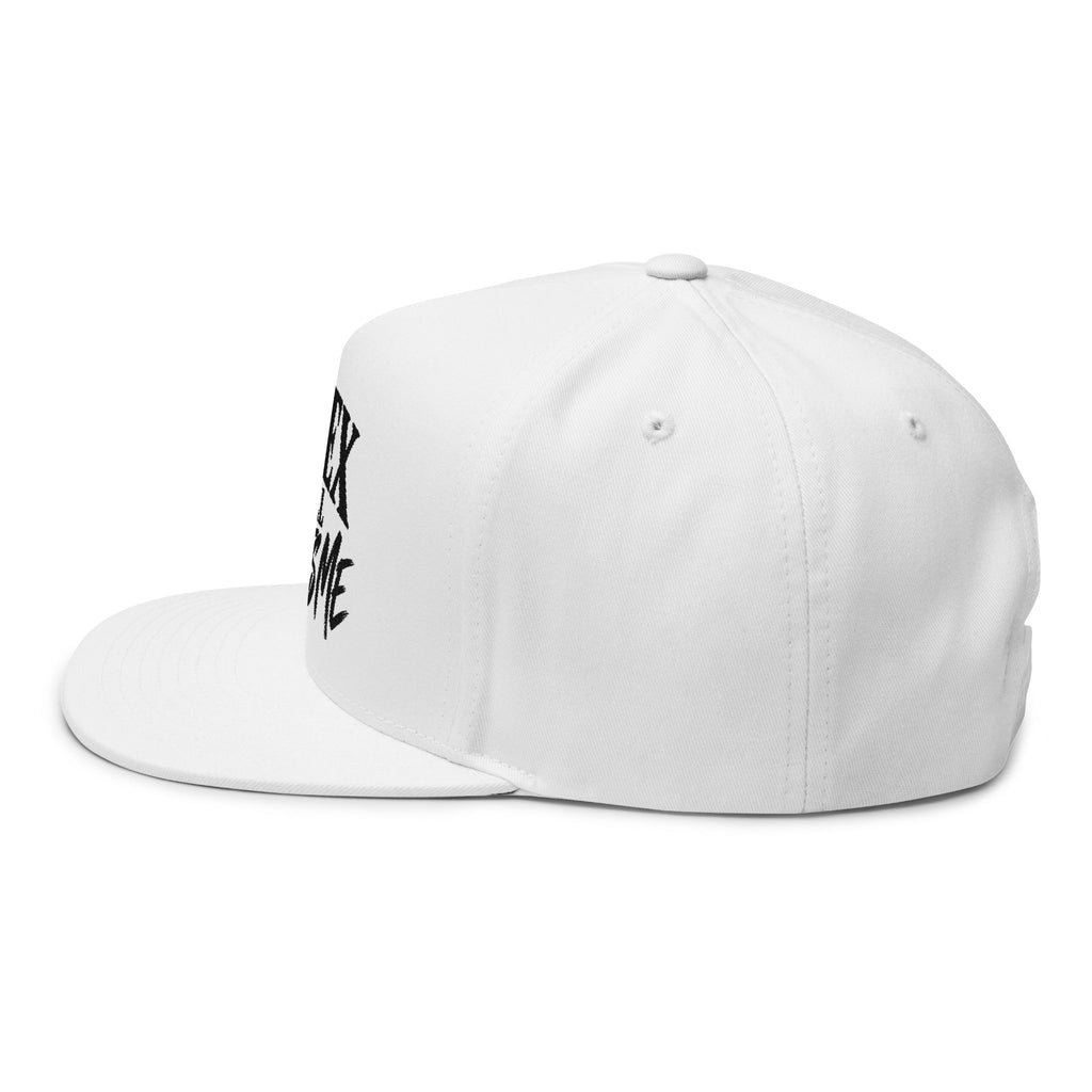 Flat Bill Cap — “My Ex Still Haunts Me” Embroidered Snapback