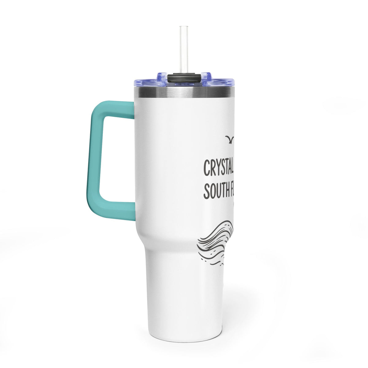 40oz Tumbler - Crystal Coast Girl South Florida Soul Vacuum Insulated Travel Mug