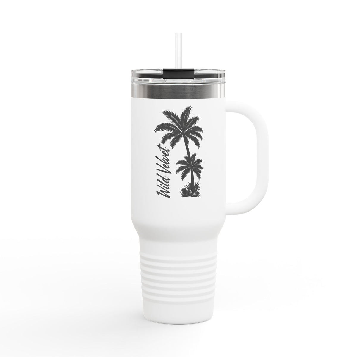 40oz Insulated Travel Mug — 'Wild Vibes' Palm Tree Design