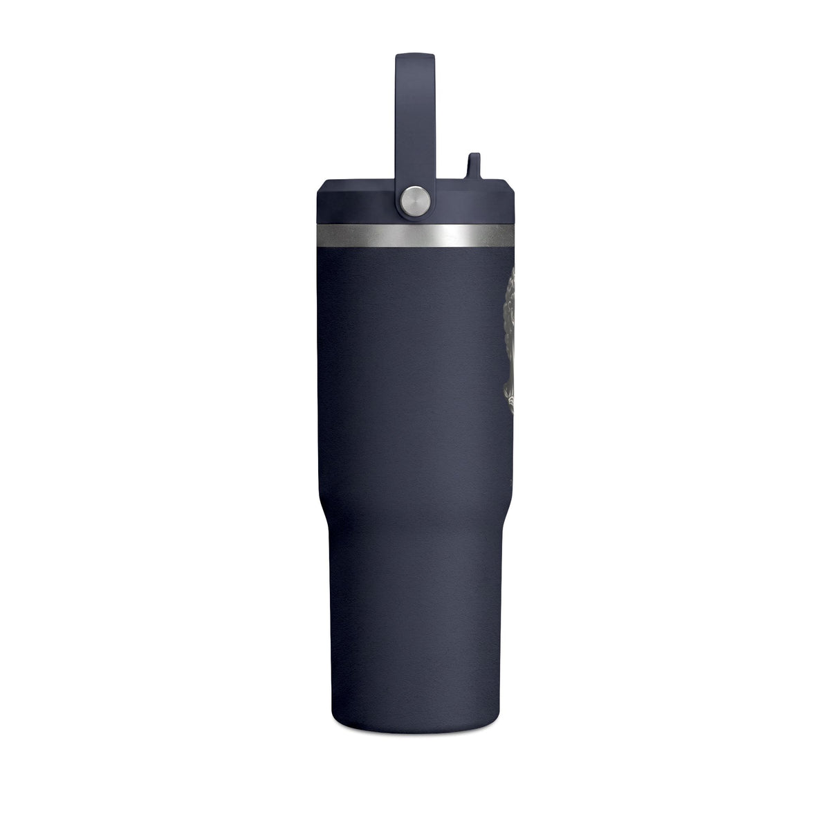 32oz Nomad Tumbler — Matte Black Sculpted Bust Design, Insulated Travel Bottle