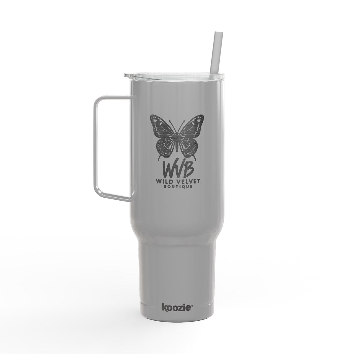 40oz Engraved Tumbler with Lid – Butterfly 'Wildflower' Design, Insulated Travel Cup