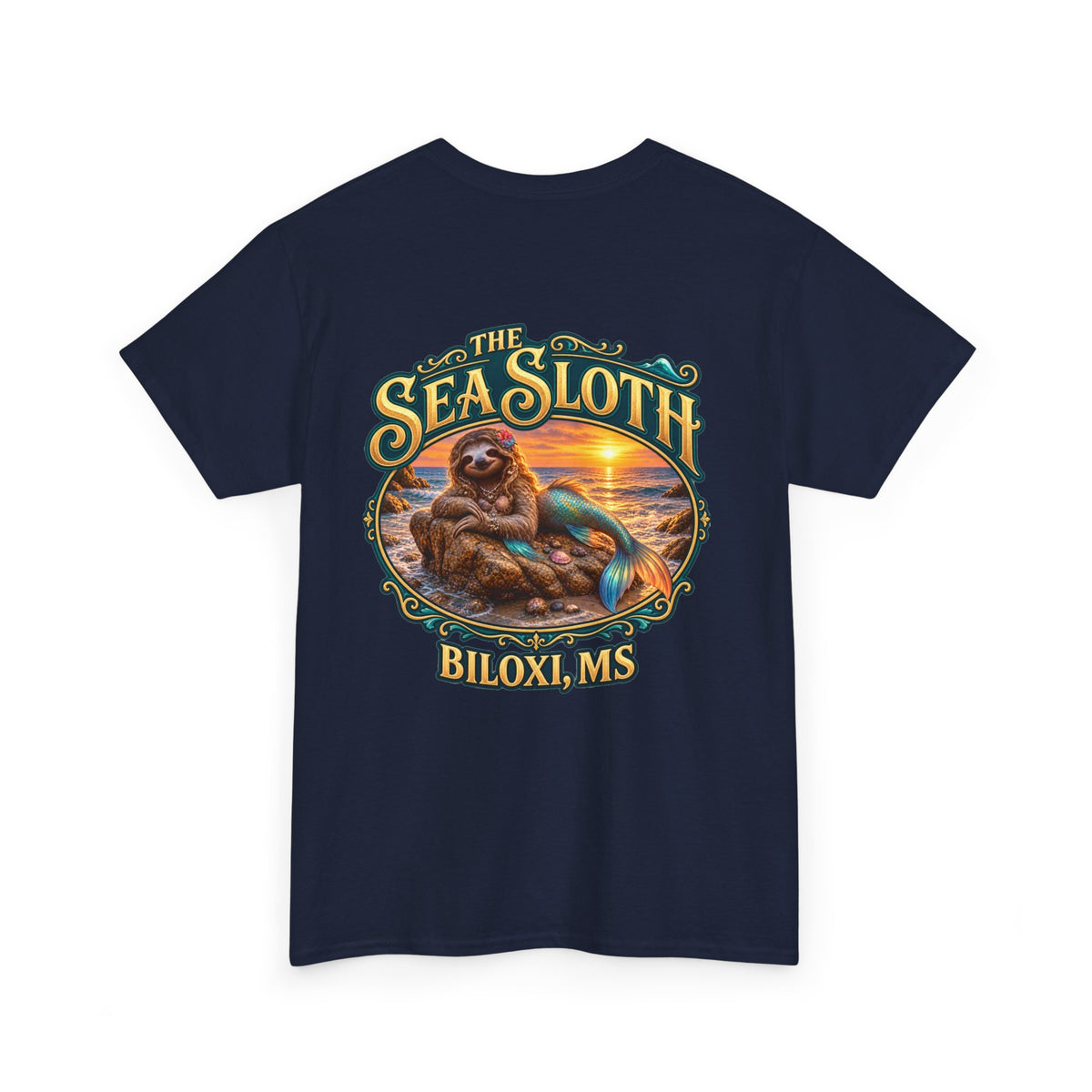 Sea Sloth Biloxi Tee — Retro Beach Sloth Graphic T-Shirt