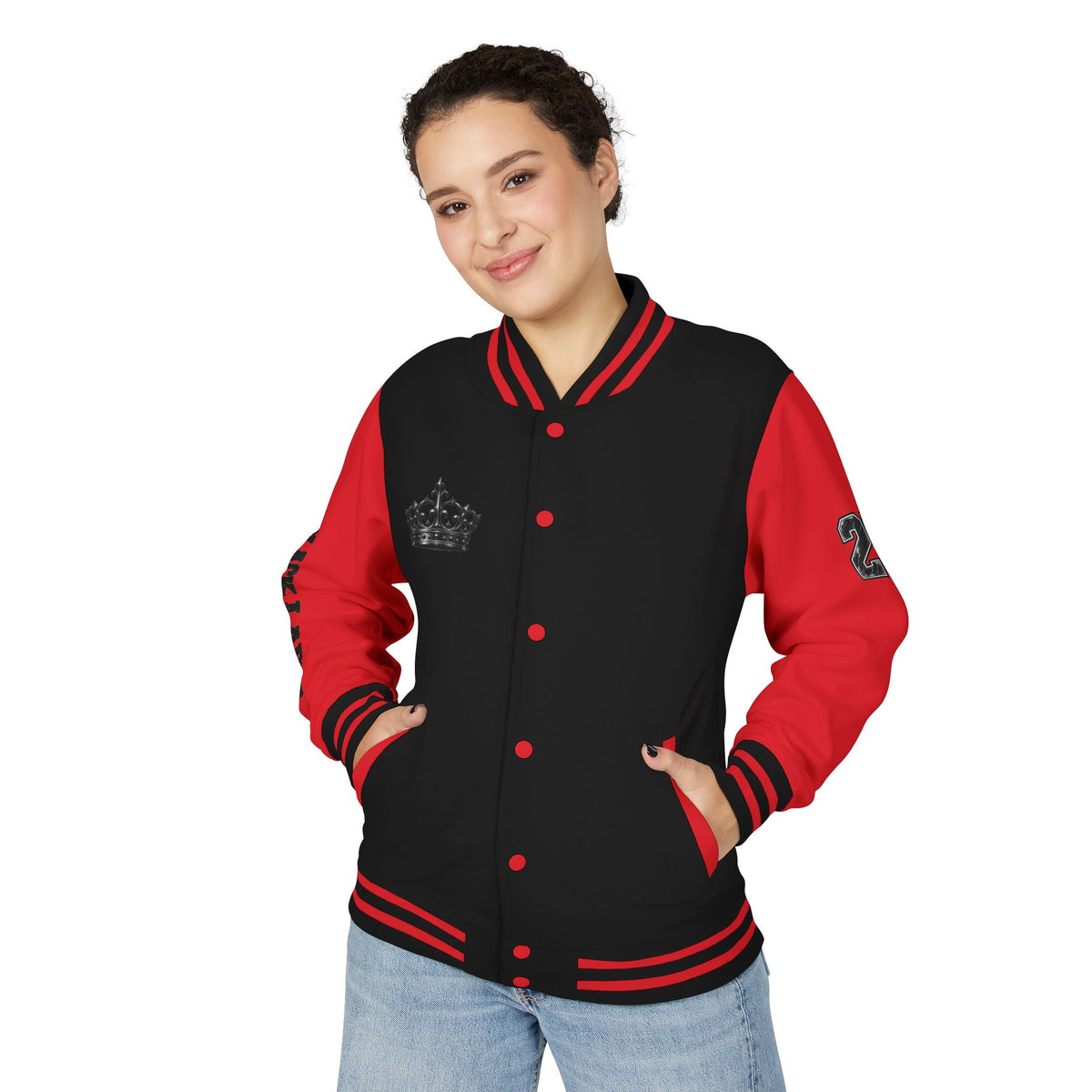 Letterman Jacket — 'R.E.A.L.' Graphic Varsity Jacket