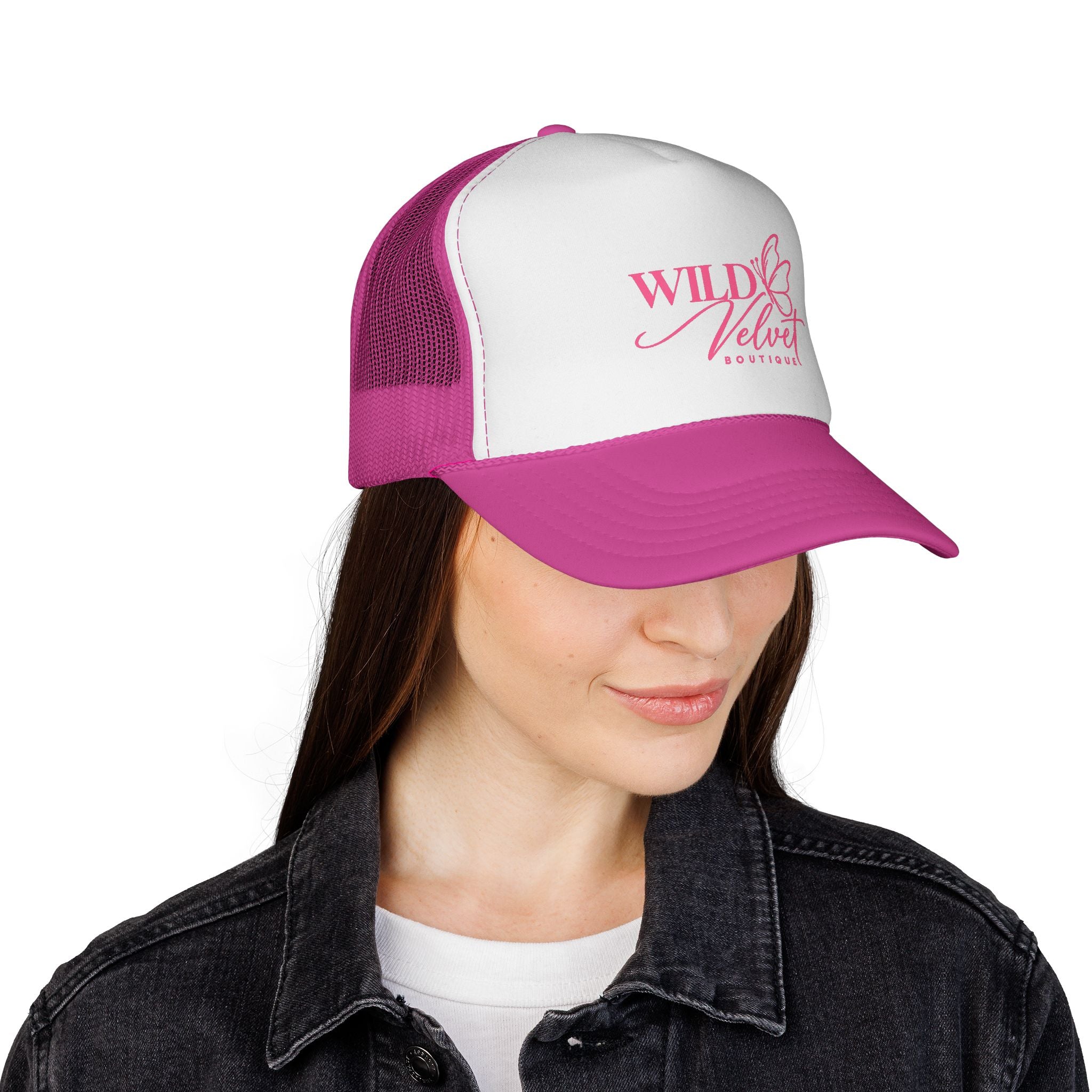 Wild Velvet Boutique Trucker Cap – Pink Logo Mesh Baseball Hat