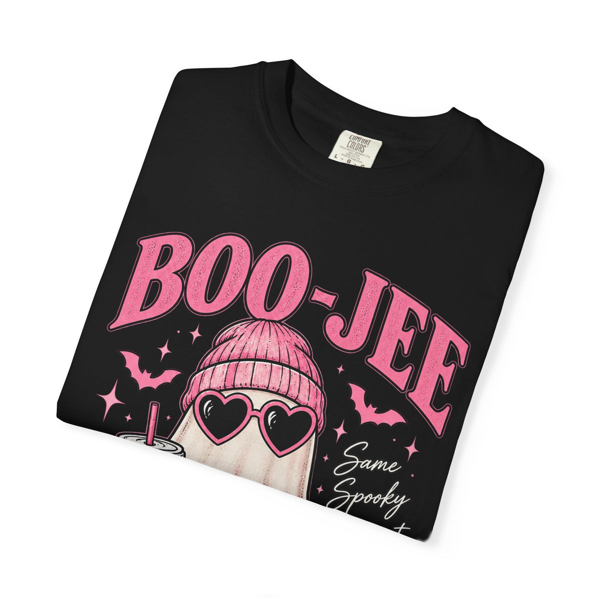 Boo-Jeep Ghost Tee — Cute Pink Halloween Boba Shirt
