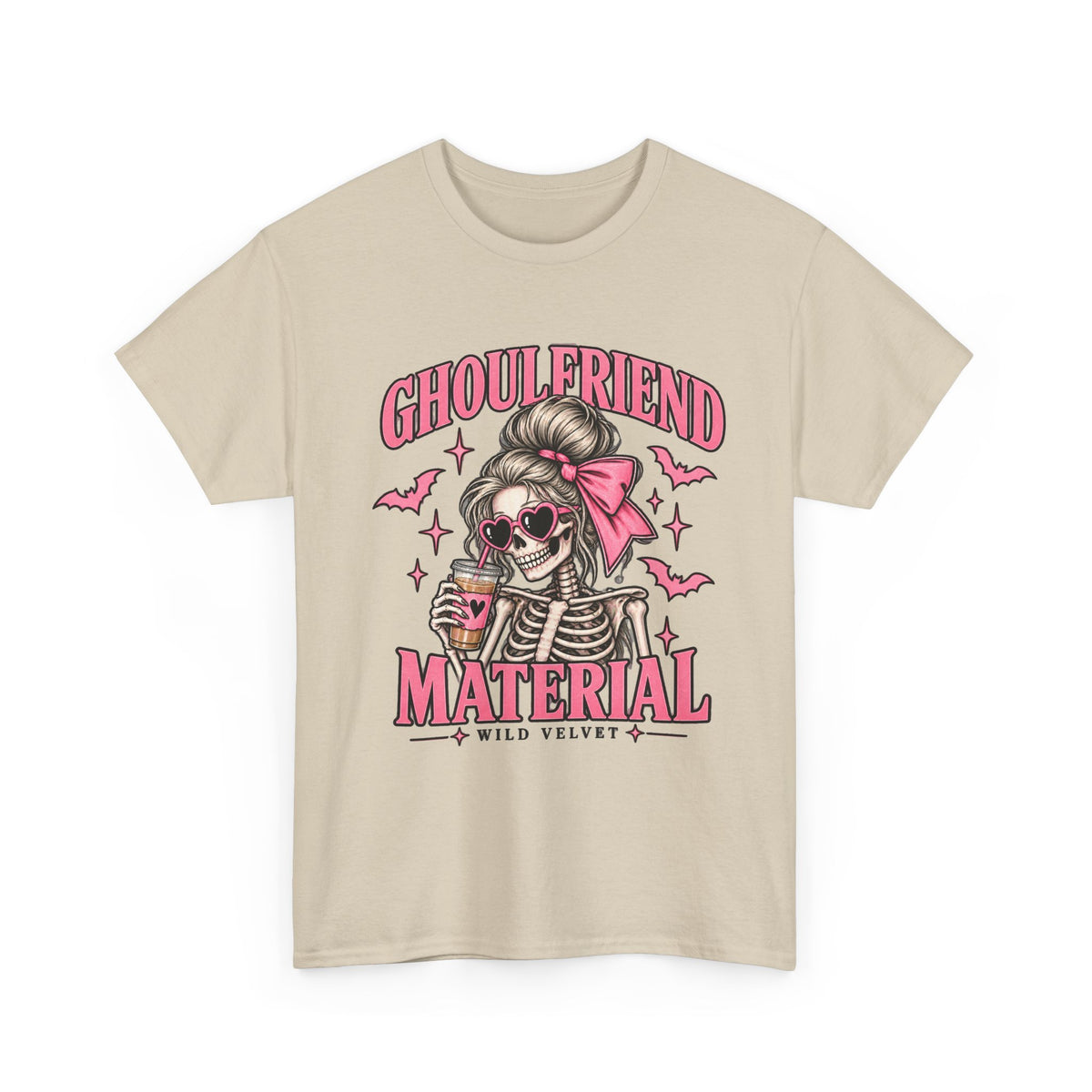 Ghoulfriend Material Tee — Cute Halloween Skeleton Shirt