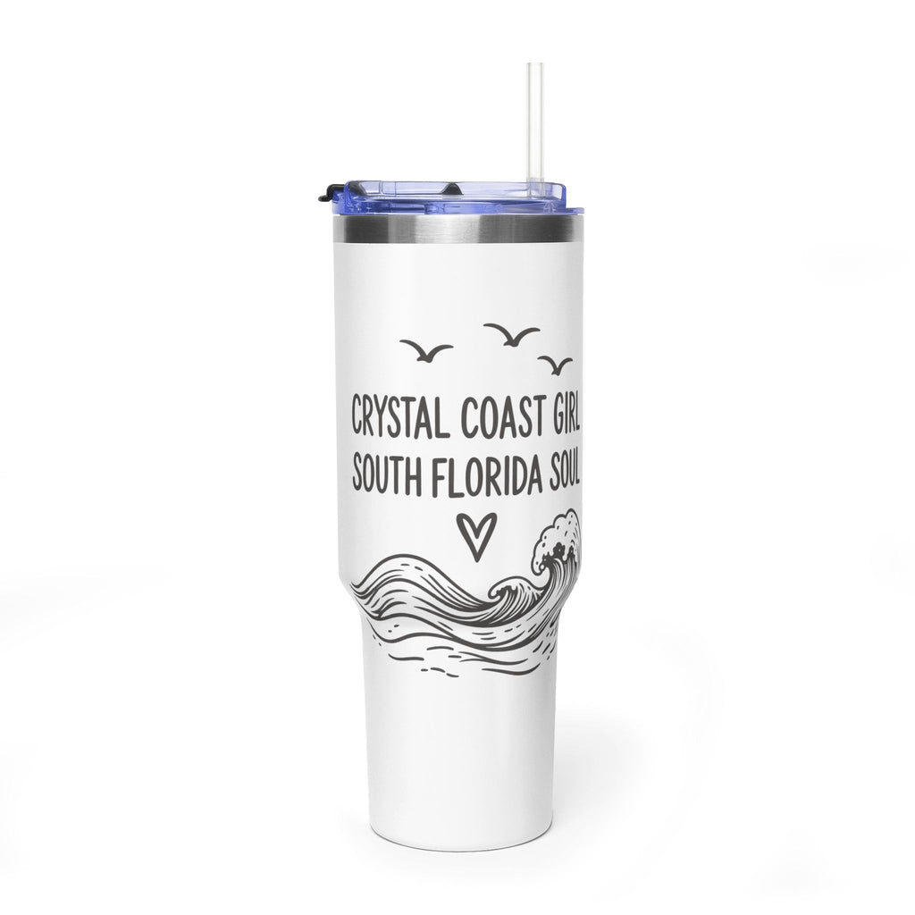 40oz Tumbler - Crystal Coast Girl South Florida Soul Vacuum Insulated Travel Mug
