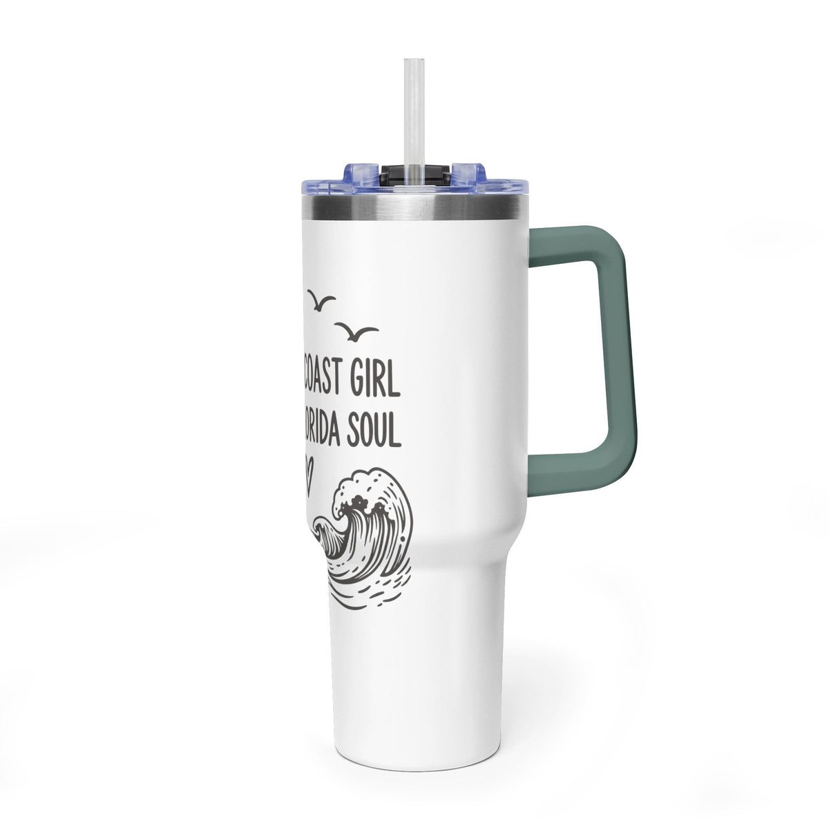40oz Tumbler - Crystal Coast Girl South Florida Soul Vacuum Insulated Travel Mug