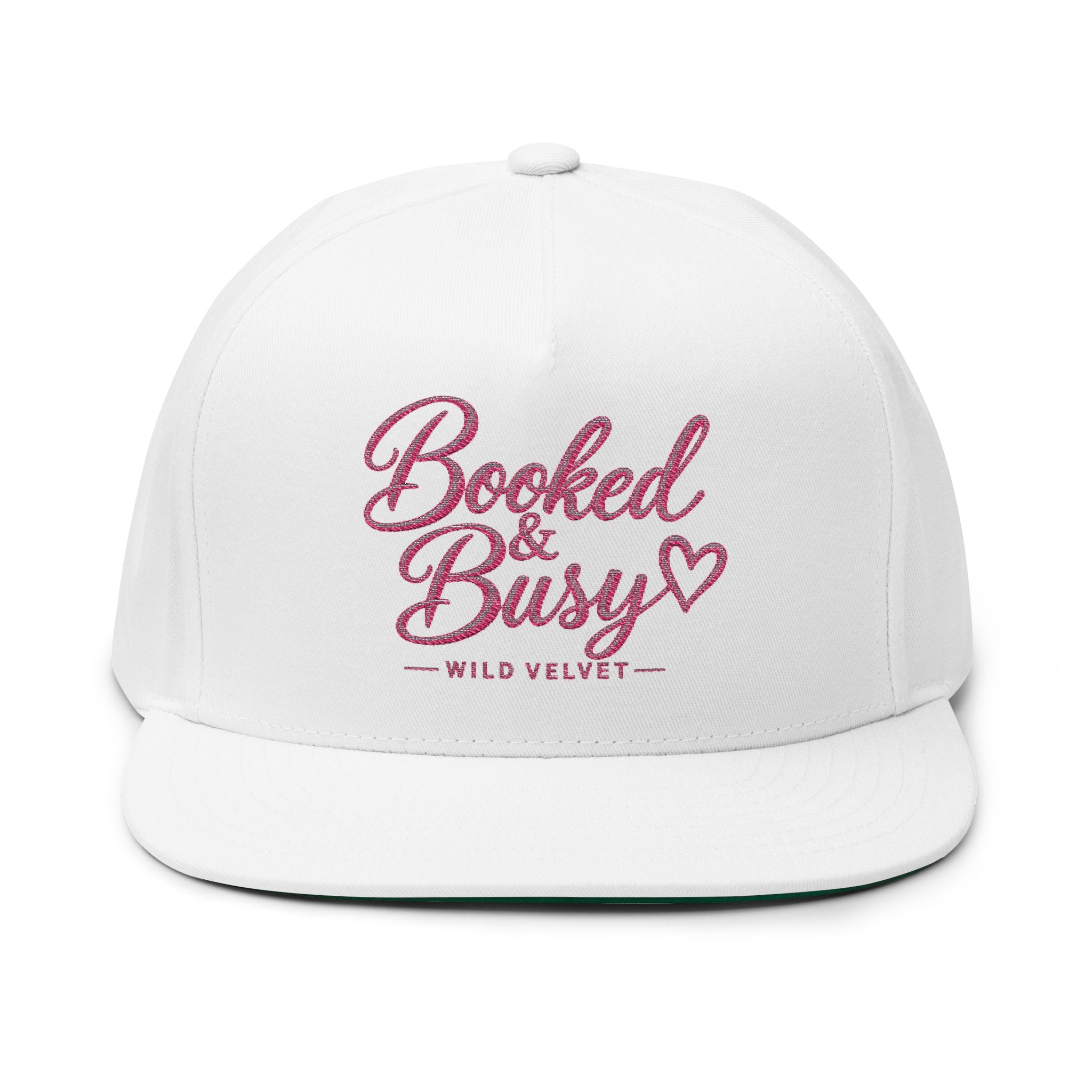 Booked & Busy Embroidered Flat Bill Cap