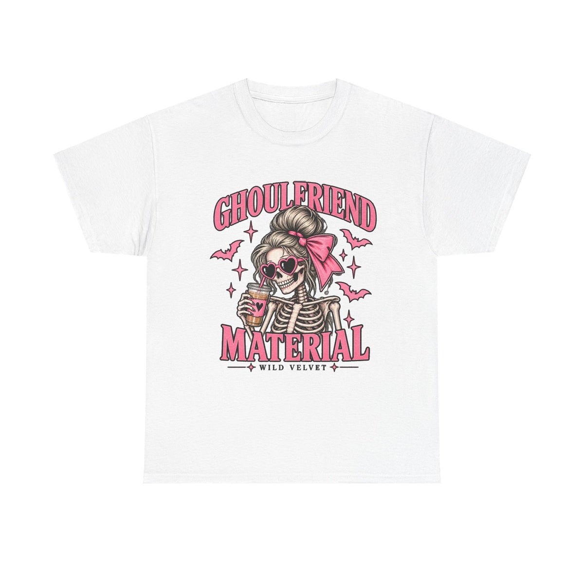 Ghoulfriend Material Tee — Cute Halloween Skeleton Shirt