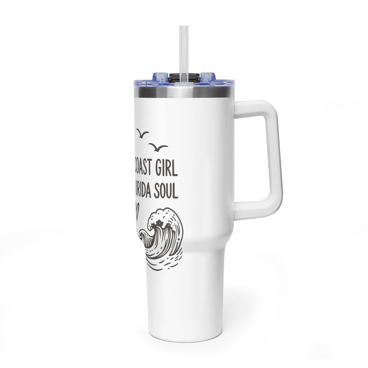 40oz Tumbler - Crystal Coast Girl South Florida Soul Vacuum Insulated Travel Mug