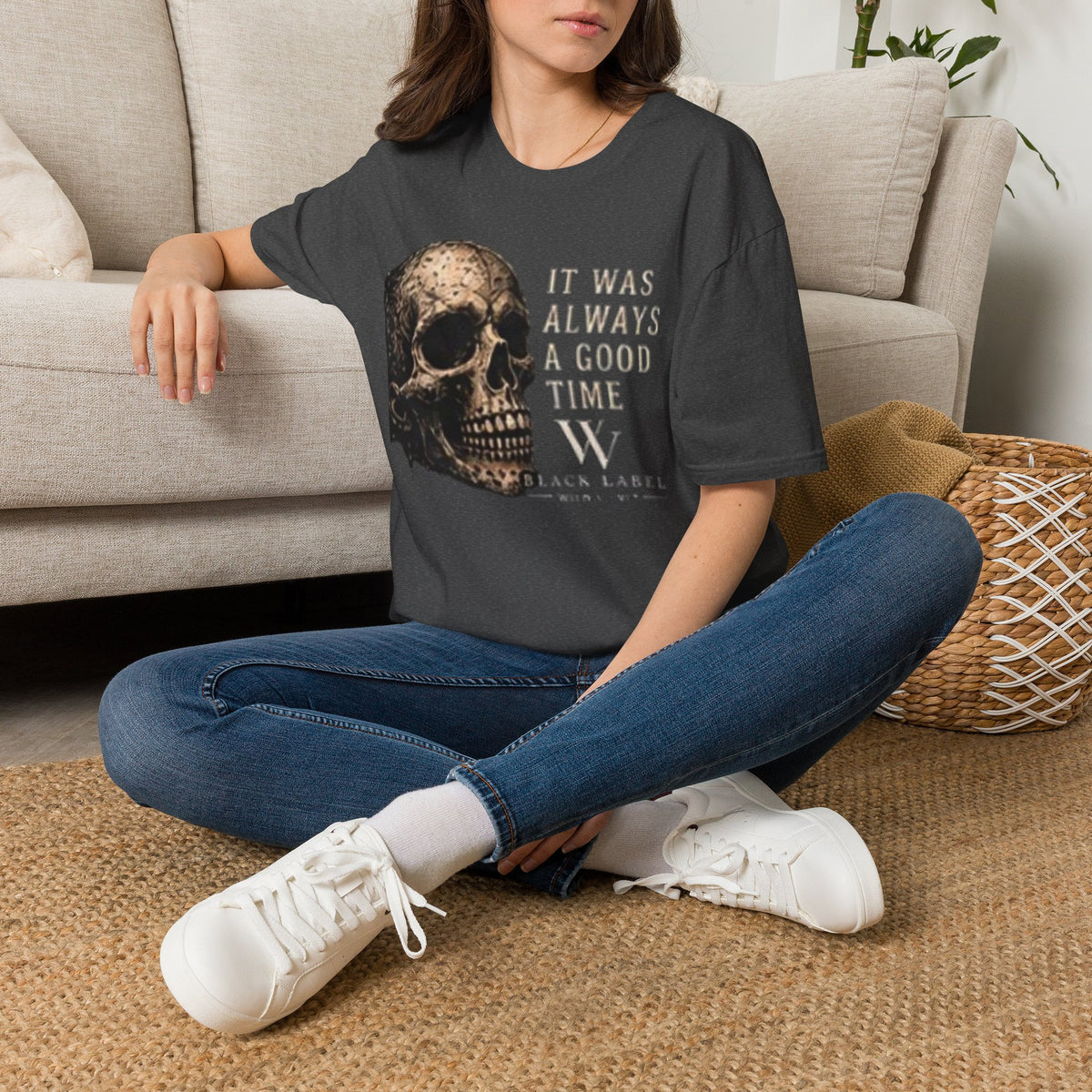 Skull Graphic T-Shirt — "It Was Always a Good Time" Vintage Goth Tee