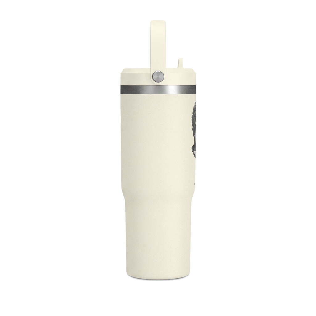 32oz Nomad Tumbler — Matte Black Sculpted Bust Design, Insulated Travel Bottle