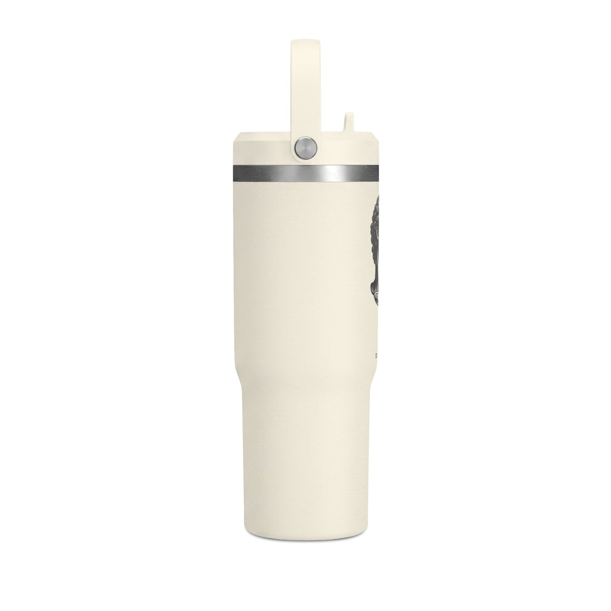 32oz Nomad Tumbler — Matte Black Sculpted Bust Design, Insulated Travel Bottle