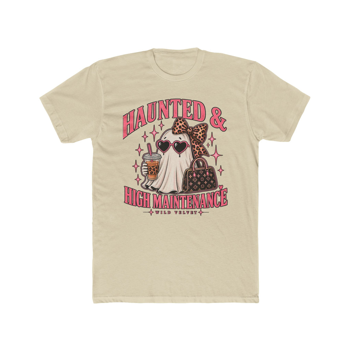 Haunted & High Maintenance Ghost Tee — Cute Halloween Graphic Shirt