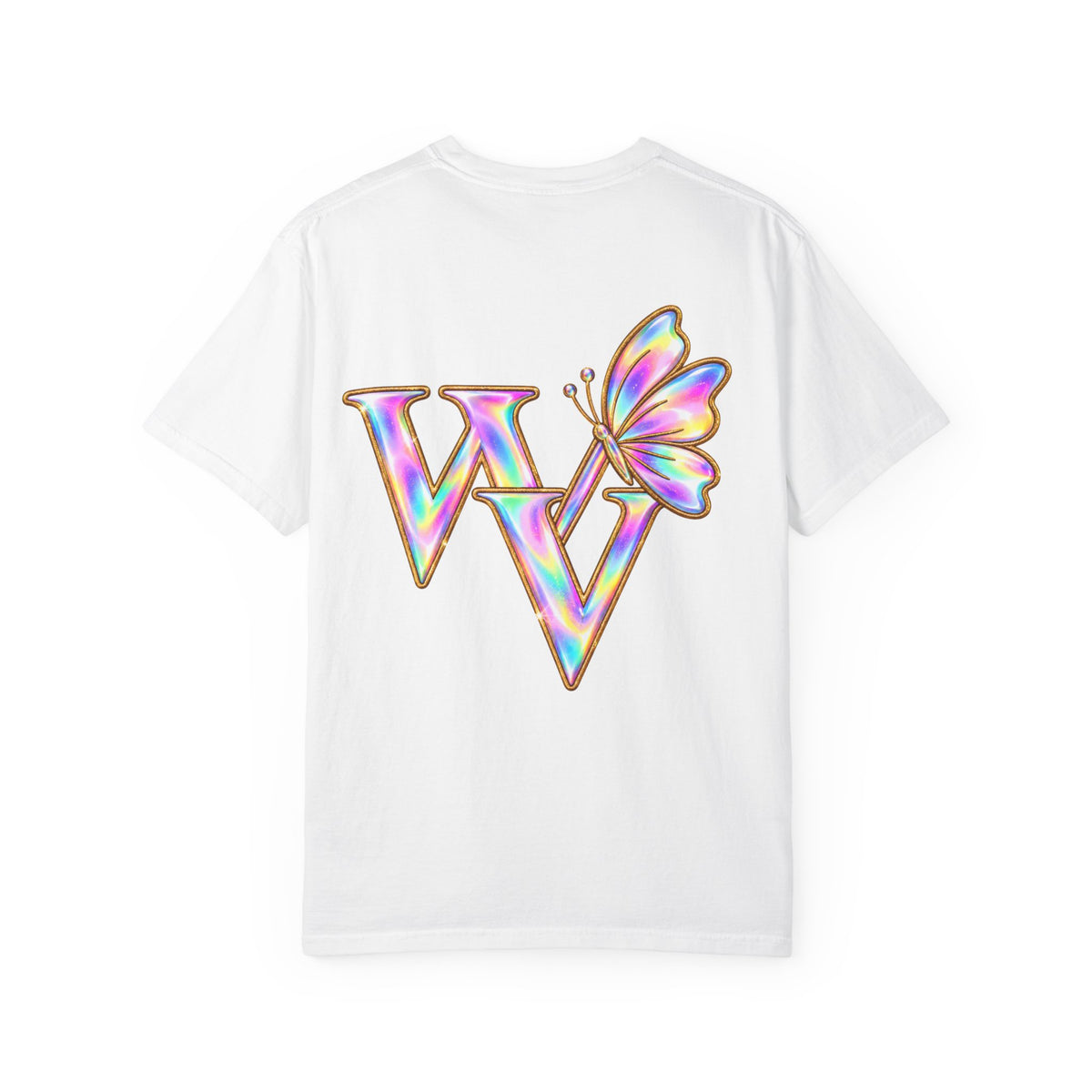 Holographic Ghost Tee — Cute Iridescent Ghost with Bow T-Shirt
