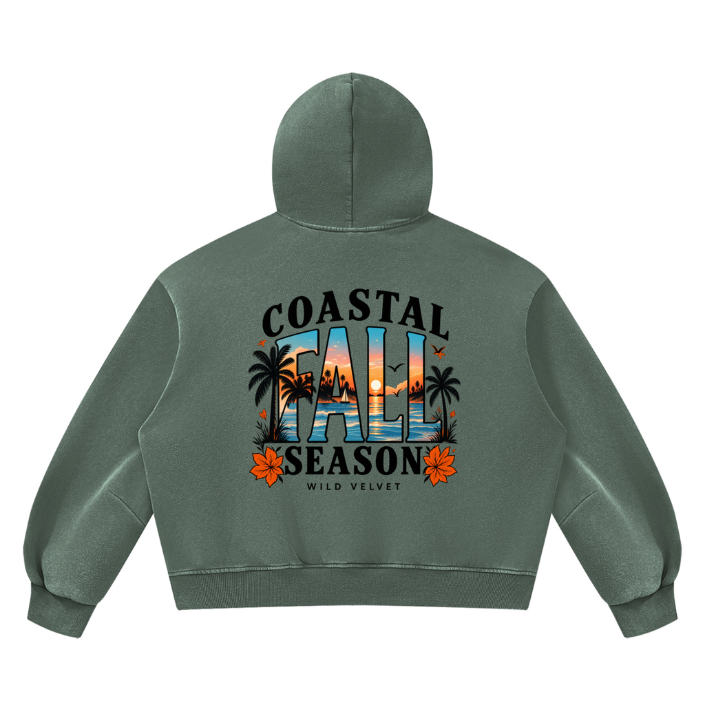 Unisex Vintage Wash Boxy Fleece Hoodie