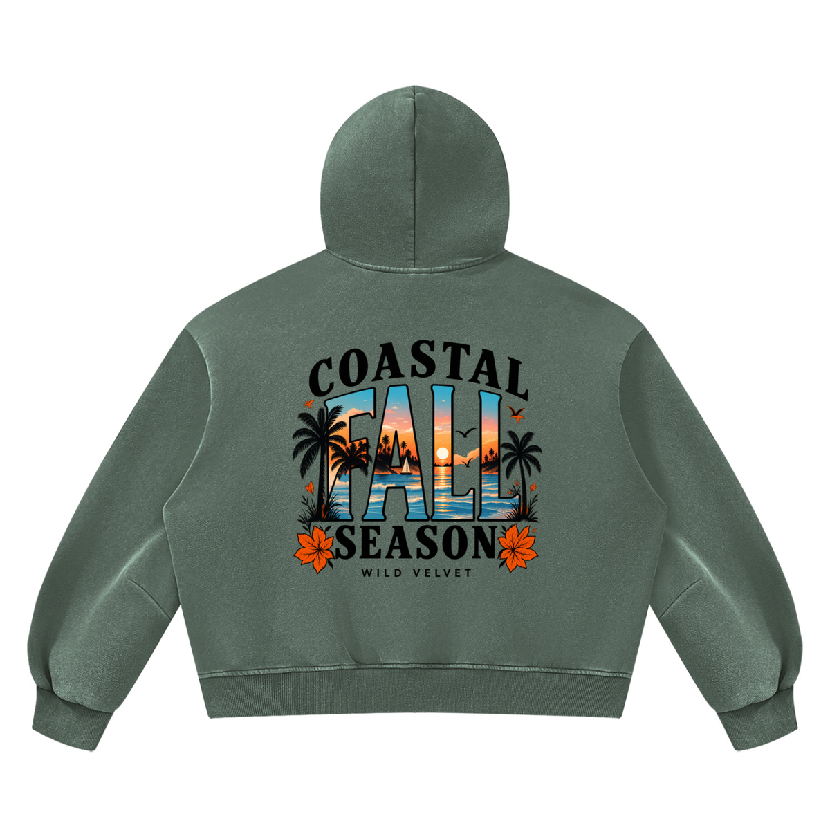 Unisex Vintage Wash Boxy Fleece Hoodie