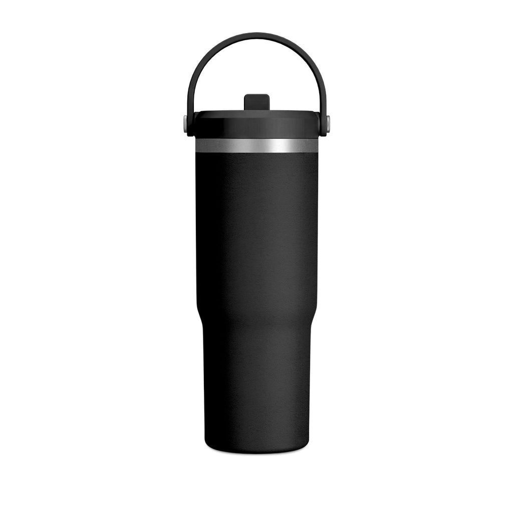32oz Nomad Tumbler — Matte Black Sculpted Bust Design, Insulated Travel Bottle