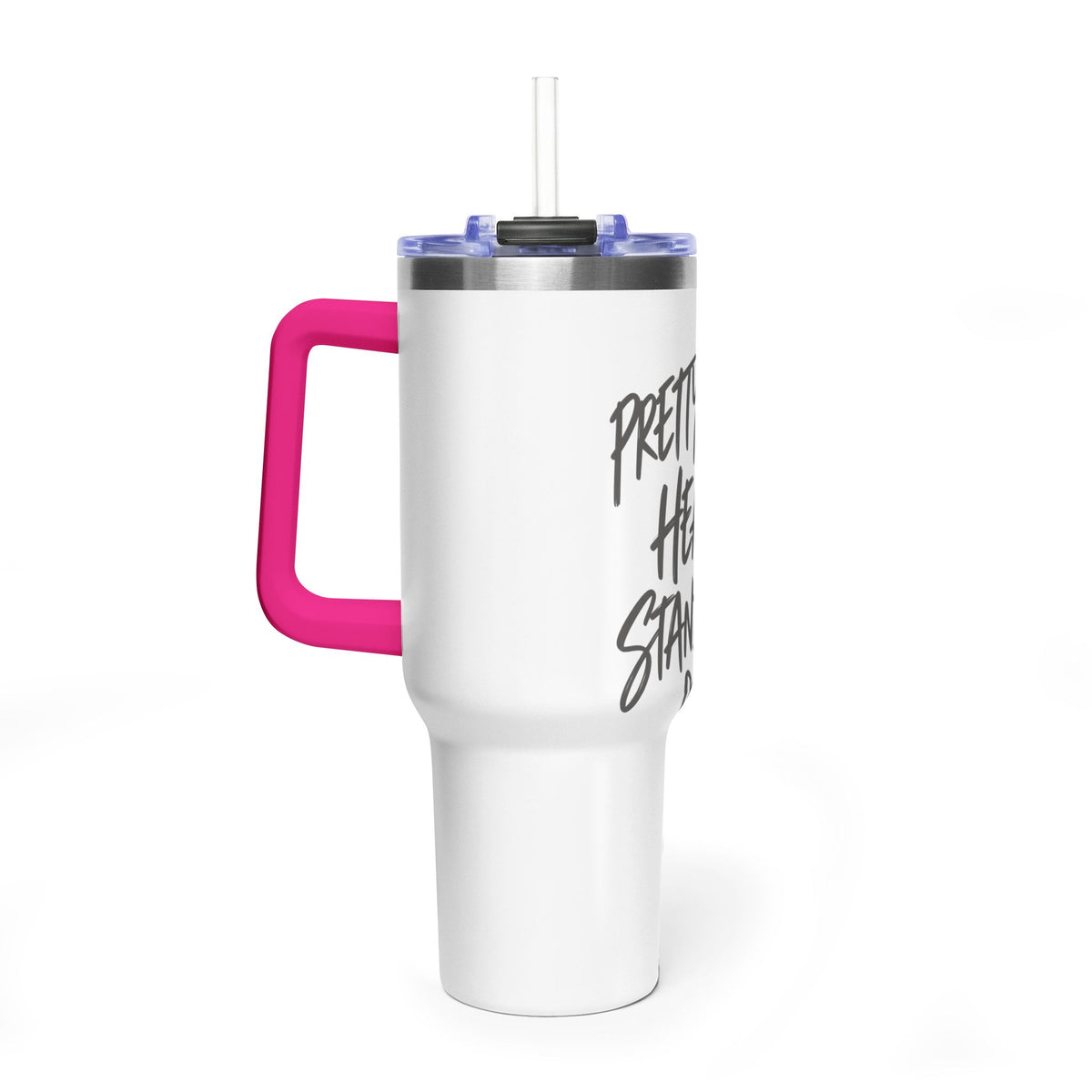 40oz Vacuum Tumbler – “Pretty Face, Heavy Standards” Insulated Travel Mug