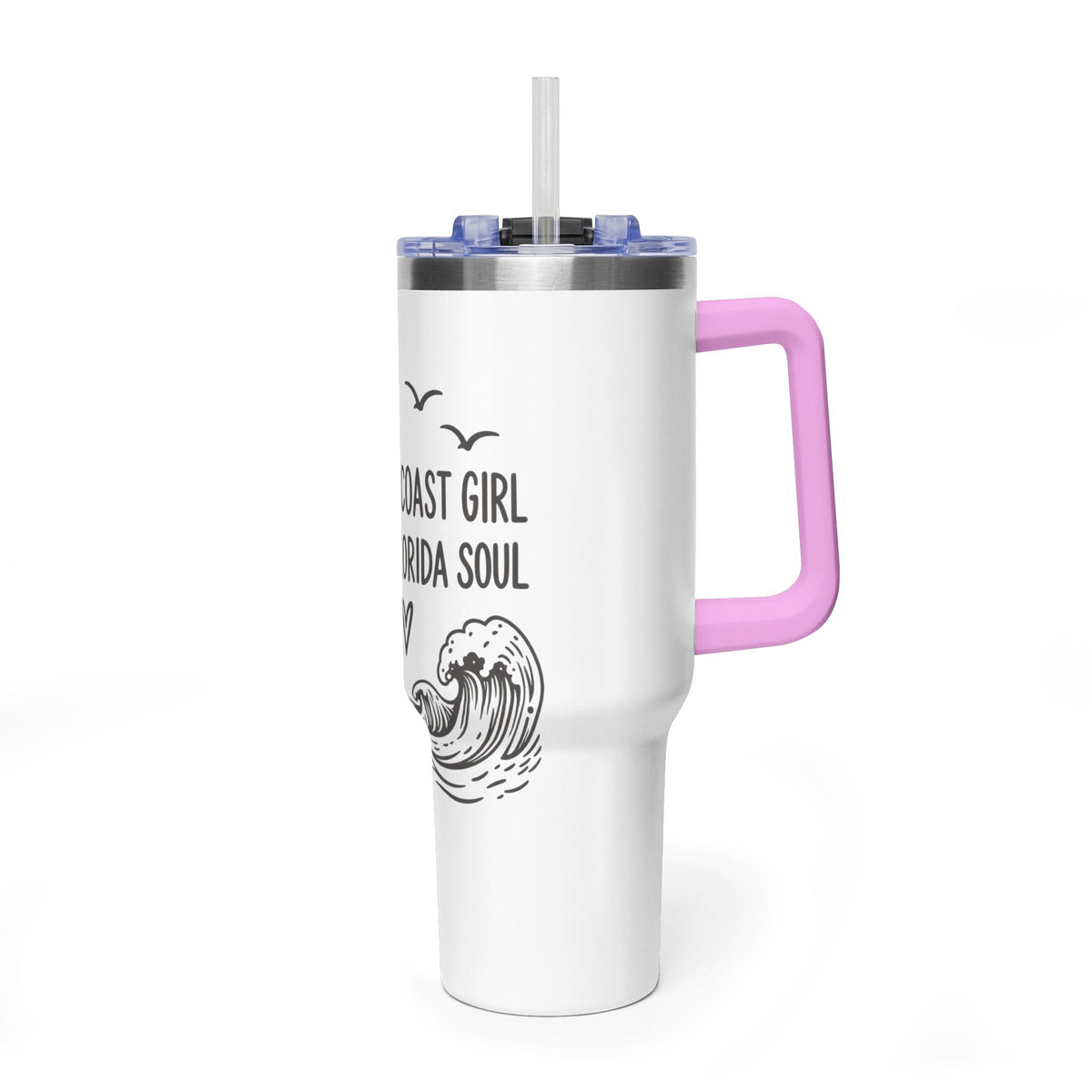 40oz Tumbler - Crystal Coast Girl South Florida Soul Vacuum Insulated Travel Mug