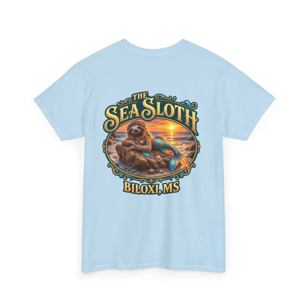 Sea Sloth Biloxi Tee — Retro Beach Sloth Graphic T-Shirt