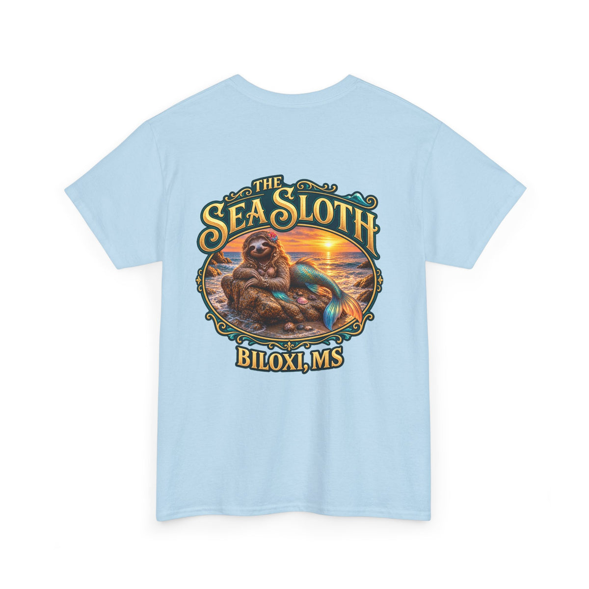 Sea Sloth Biloxi Tee — Retro Beach Sloth Graphic T-Shirt