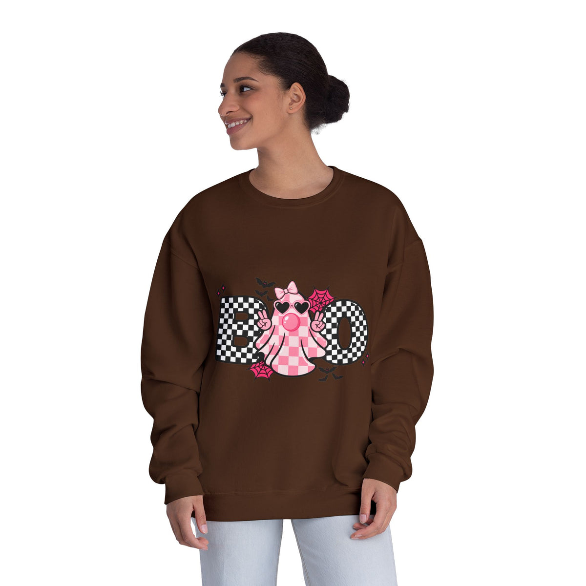 Koo Checkerboard Cat Crewneck Sweatshirt