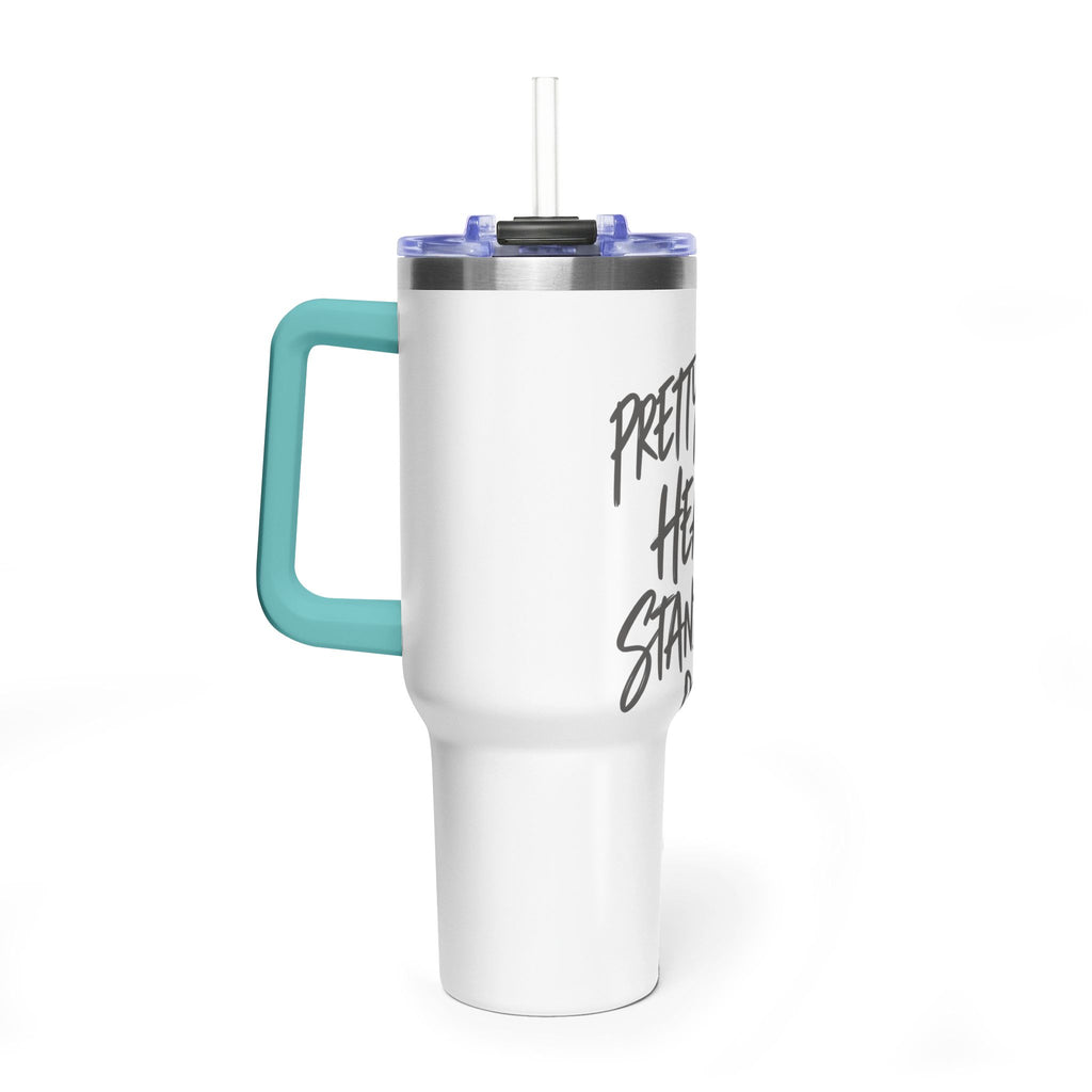 40oz Vacuum Tumbler – “Pretty Face, Heavy Standards” Insulated Travel Mug