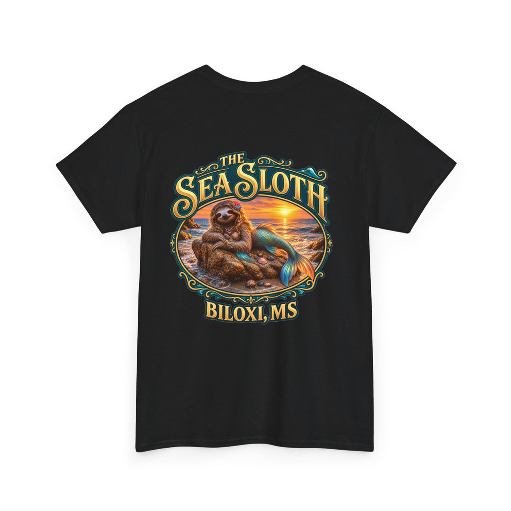 Sea Sloth Biloxi Tee — Retro Beach Sloth Graphic T-Shirt