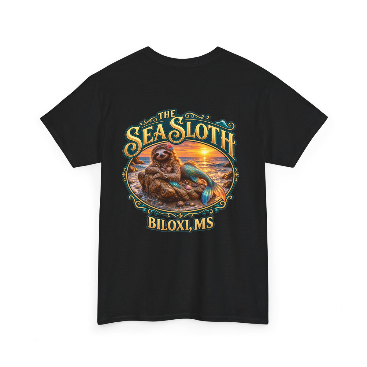 Sea Sloth Biloxi Tee — Retro Beach Sloth Graphic T-Shirt
