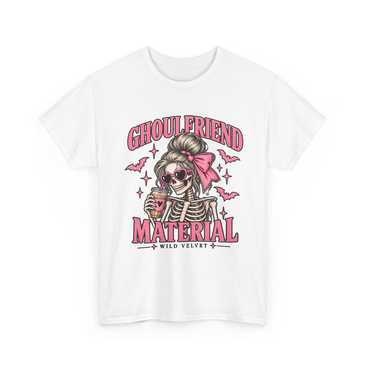 Ghoulfriend Material Tee — Cute Halloween Skeleton Shirt