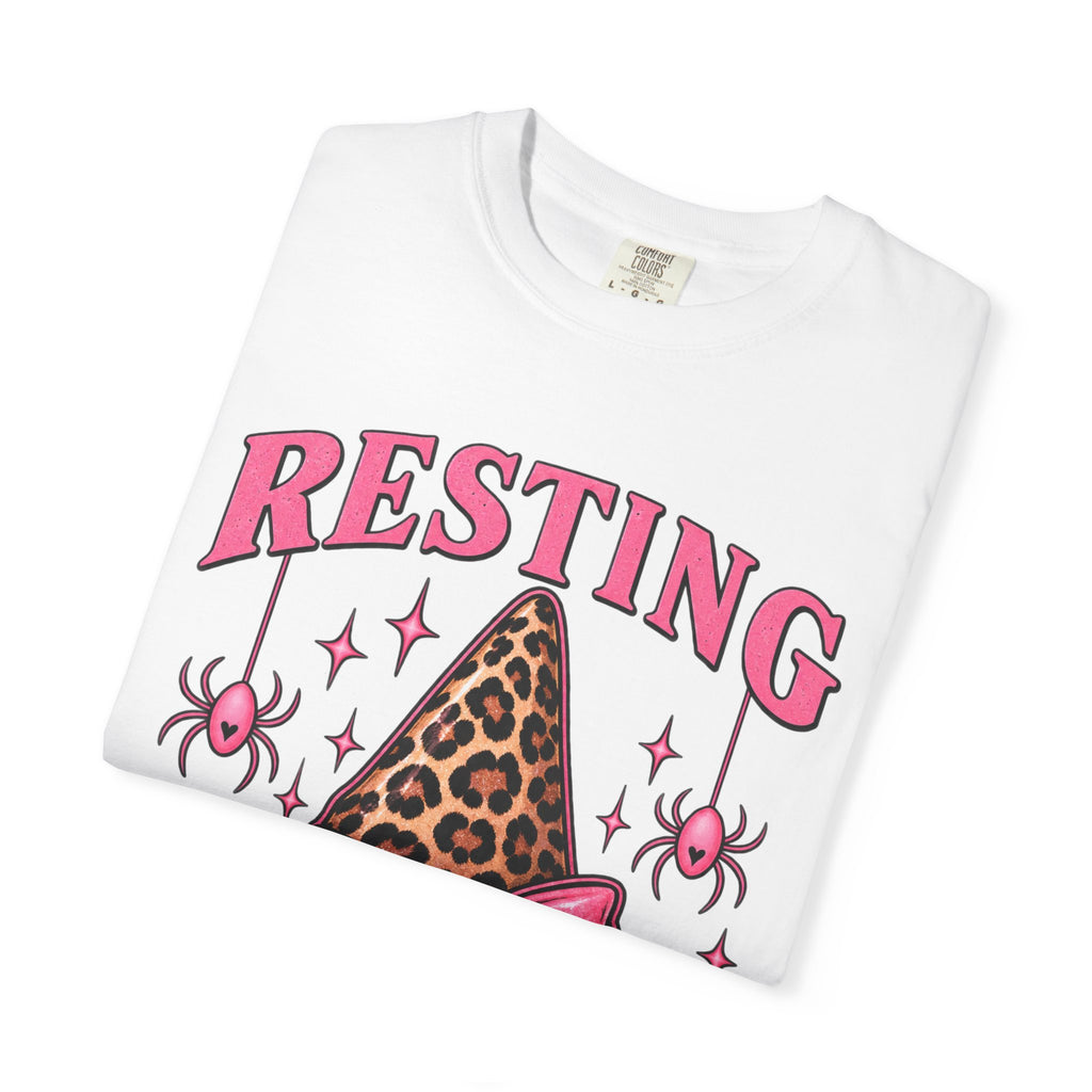 Resting Witch Face Leopard Witch Hat T-Shirt
