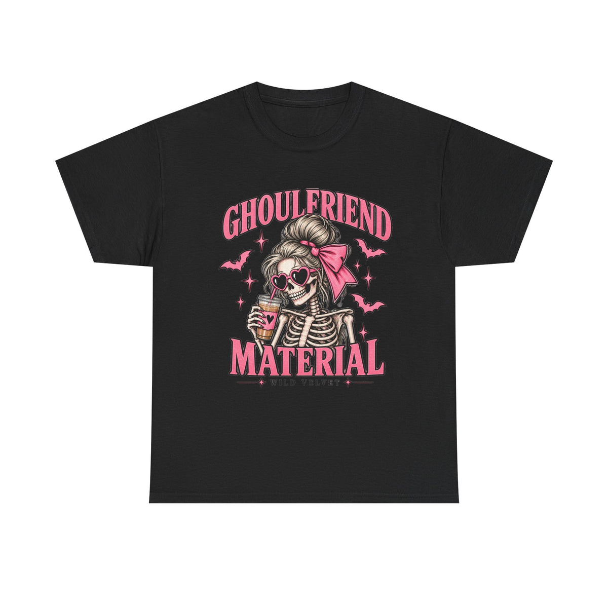 Ghoulfriend Material Tee — Cute Halloween Skeleton Shirt