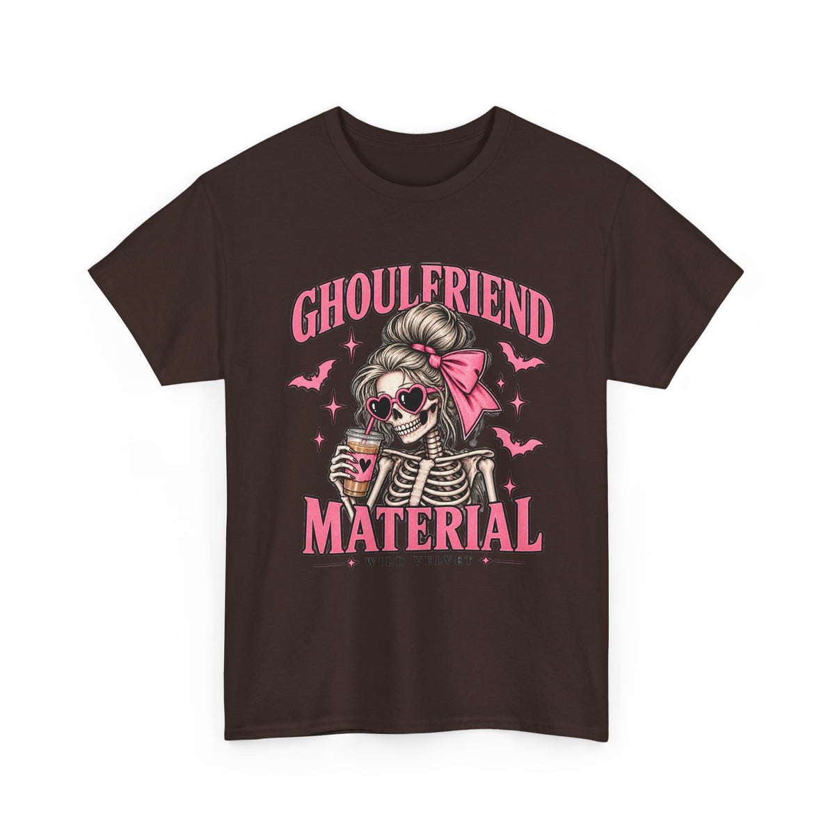 Ghoulfriend Material Tee — Cute Halloween Skeleton Shirt