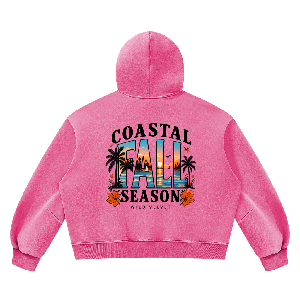 Unisex Vintage Wash Boxy Fleece Hoodie