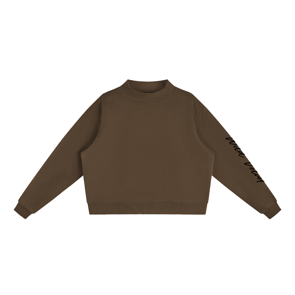 Essential Fleece Mock-Neck Crew Sweatshirt
