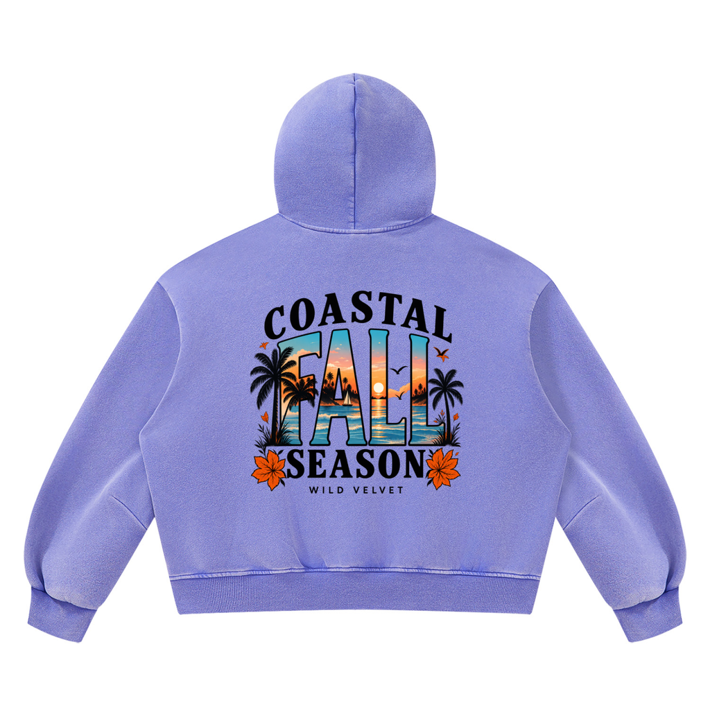 Unisex Vintage Wash Boxy Fleece Hoodie