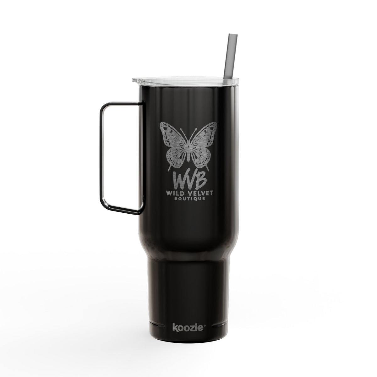 40oz Engraved Tumbler with Lid – Butterfly 'Wildflower' Design, Insulated Travel Cup