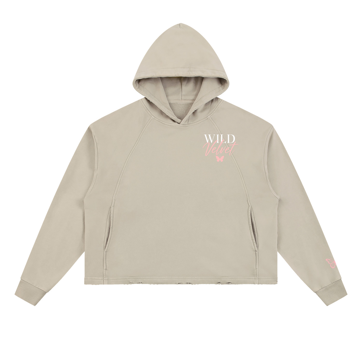 Vintage Washed Frayed-Hem Hoodie