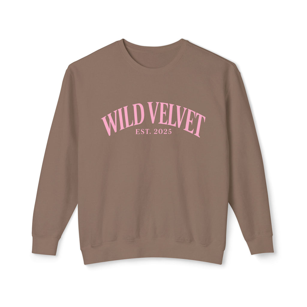 Wild Velvet Crewneck Sweatshirt - 'Wild Velvet EST. 2025' Retro Pink Graphic